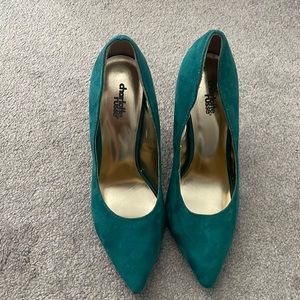 Women’s stiletto heels Dark green suede